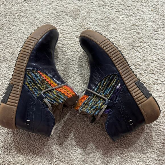 Josef Seibel Dark Navy Blue Leather Ankle Booties Size 37 / US Women's Size 6.5 - Picture 2 of 12